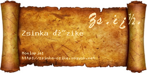Zsinka Őzike névjegykártya